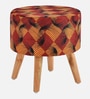 Orange Fabric Seating Stool in Multi Colour Orange Fabric Seating Stool in Multi Colour
