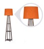 Dhalai Orange Fabric Shade Shelf Floor Lamp With Wood Base