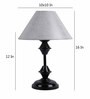 Silver Fabric Shade Table Lamp with Black Base