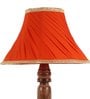 Centaur Orange Fabric Shade Night Lamp With Mango wood Base