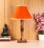 Centaur Orange Fabric Shade Night Lamp With Mango wood Base