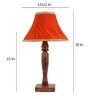 Centaur Orange Fabric Shade Night Lamp With Mango wood Base