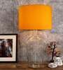 Orange Shade Table Lamp with Glass Base