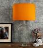 Orange Shade Table Lamp with Glass Base