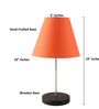 Orange Fabric Shade with Modern Silver & Black Table Lamp for Bedroom & Living Room