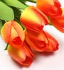 Orange Fabric Stunning Artificial Tulip Flower Bunch with Base