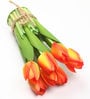 Orange Fabric Stunning Artificial Tulip Flower Bunch with Base