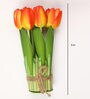 Orange Fabric Stunning Artificial Tulip Flower Bunch with Base