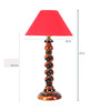 Orange Fabric Shade Table Lamp With Brown Base