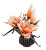 Orange Faux Leather Opulent Dawn Magnolia Arrangement Pot With Flower