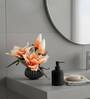 Orange Faux Leather Opulent Dawn Magnolia Arrangement Pot With Flower