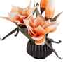 Orange Faux Leather Opulent Dawn Magnolia Arrangement Pot With Flower