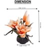 Orange Faux Leather Opulent Dawn Magnolia Arrangement Pot With Flower