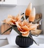 Orange Faux Leather Opulent Dawn Magnolia Arrangement Pot With Flower
