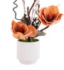 Orange Faux Leather Rustic Blossom Harmony Pot With Flower
