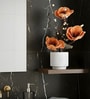 Orange Faux Leather Rustic Blossom Harmony Pot With Flower