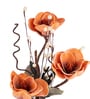 Orange Faux Leather Rustic Blossom Harmony Pot With Flower