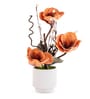 Orange Faux Leather Rustic Blossom Harmony Pot With Flower