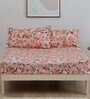 Peach Floral 136 TC Cotton Blend Queen Sized Bed Sheets with 2 Pillow Covers