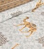 Orange Abstract 144 TC Cotton King Bedsheet and 2 Pillow Cover
