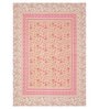 Orange Floral 144 TC Cotton King Bedsheet and 2 Pillow Cover