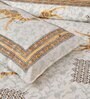Orange Abstract 144 TC Cotton King Bedsheet and 2 Pillow Cover