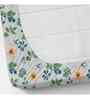 Orange Floral 144 TC Cotton King Fitted Bedsheet Bedsheet 2 Pillow Prime Collection