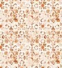 Orange Floral 144 TC Cotton Queen Sized Bed Sheets with 2 Pillow Covers