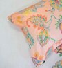 Orange Floral 144 TC Cotton Queen Sized Bed Sheets with 2 Pillow Covers