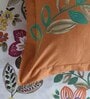 Orange Floral 150 TC Cotton Queen Sized Bed Sheets with 2 Pillow Covers