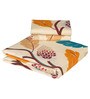 Orange Floral 150 TC Microfiber Queen Double Bedsheet With 2 Pillow Cover