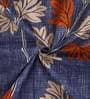 Blue Floral 150 TC Polycotton Single Bed Sheet With 1 Pillow Cover