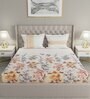 Orange Floral 180 TC Cotton King Sized Bed Sheets with 2 Pillow Covers