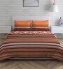 Orange Patterned 225 TC Cotton (Set of 4) Double Bed Bedding Sets