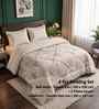 Orange Floral 4 Pcs Comforter Set With Queen Size Bedsheet With 2 Pillow Covers