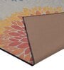 Orange Floral Polyester 5 ft x 7 ft Machine made Carpet
