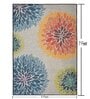 Orange Floral Polyester 5 ft x 7 ft Machine made Carpet