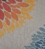 Orange Floral Polyester 5 ft x 7 ft Machine made Carpet