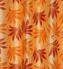 Orange Floral Polyester 5Ft Semisheer Eyelet Window Curtains (Set Of 2)