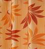 Orange Floral Polyester 5Ft Semisheer Eyelet Window Curtains (Set Of 2)