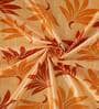 Orange Floral Polyester 5Ft Semisheer Eyelet Window Curtains (Set Of 2)