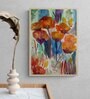 Orange Flowers Handmade Acrylic Paint On Canvas Unframed