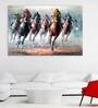 Horse Ride In Blue Canvas Framed Art Print (33 x 21 Inches)