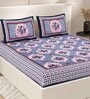 Multicolor Floral 200 TC Cotton Double Queen Sized Bedsheet With 2 Pillow Covers