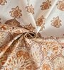 Orange Geometric 210 TC Cotton King Sized Fitted Bed Sheets with 2 Pillow Covers