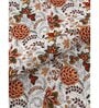 Red Floral 600 TC Cotton Double King Sized Bedsheet With 2 Pillow Covers