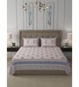 Blue Traditional 600 TC Cotton Double King Sized Bedsheet With 2 Pillow Covers