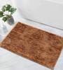 Orange Geometric Microfibre 23x15 Inches AntiSkid Bath Mat