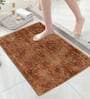 Orange Geometric Microfibre 23x15 Inches AntiSkid Bath Mat
