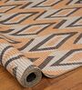 Orange Geometric Polyester 5 ft x 7 ft Machine Made Carpet